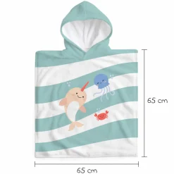 Badeponcho aus Baumwolle 65 x 65 cm - Ocean