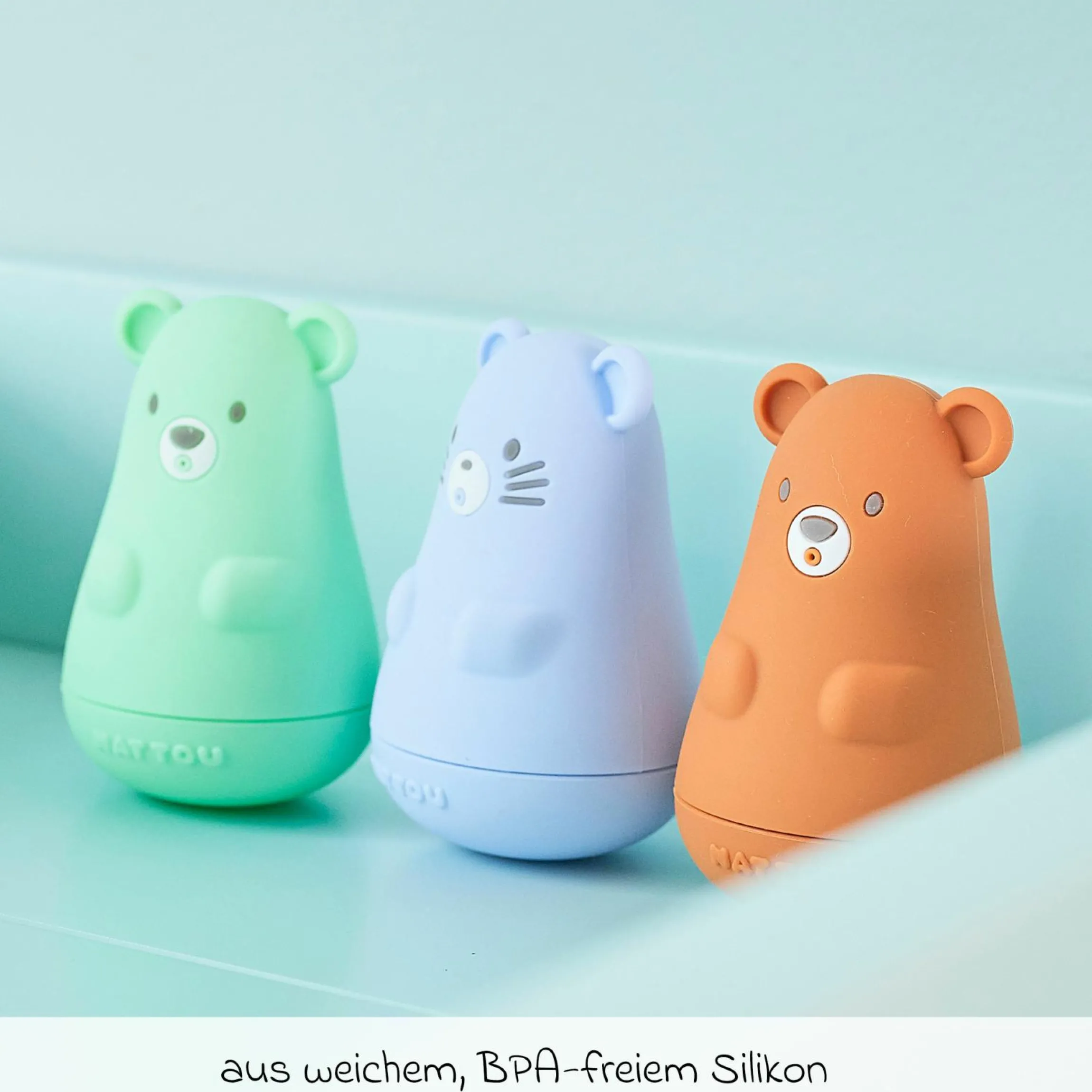 Bade-Spritzfiguren 3er Set - Bär - Blue