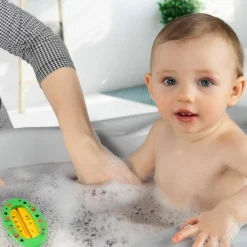Badethermometer oval mit Markierung für die optimale Badethemperatur, quecksilberfrei - Grün