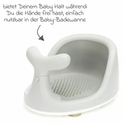 Badewannensitz Wal in ergonomischem Design mit rutschfesten Saugnäpfen - Grau