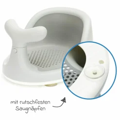Badewannensitz Wal in ergonomischem Design mit rutschfesten Saugnäpfen - Grau