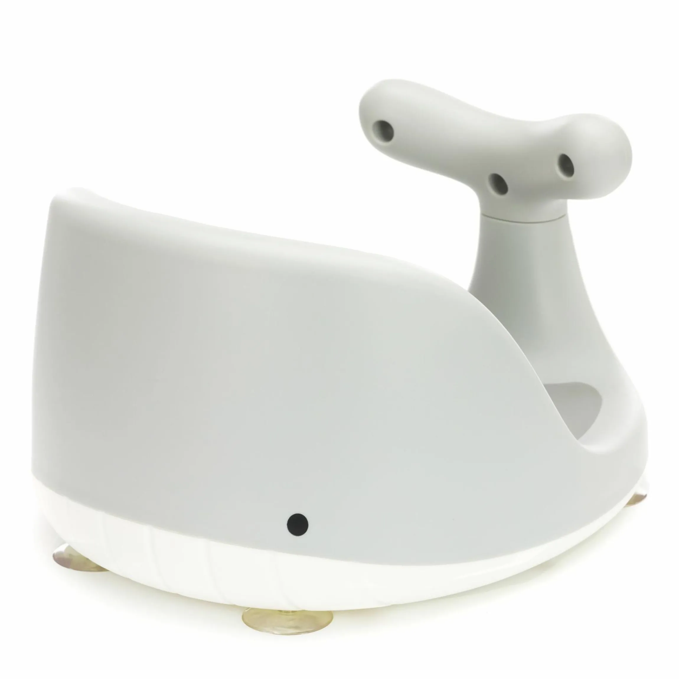 Badewannensitz Wal in ergonomischem Design mit rutschfesten Saugnäpfen inkl. 6er Pack Waschhandschuhe - Grau