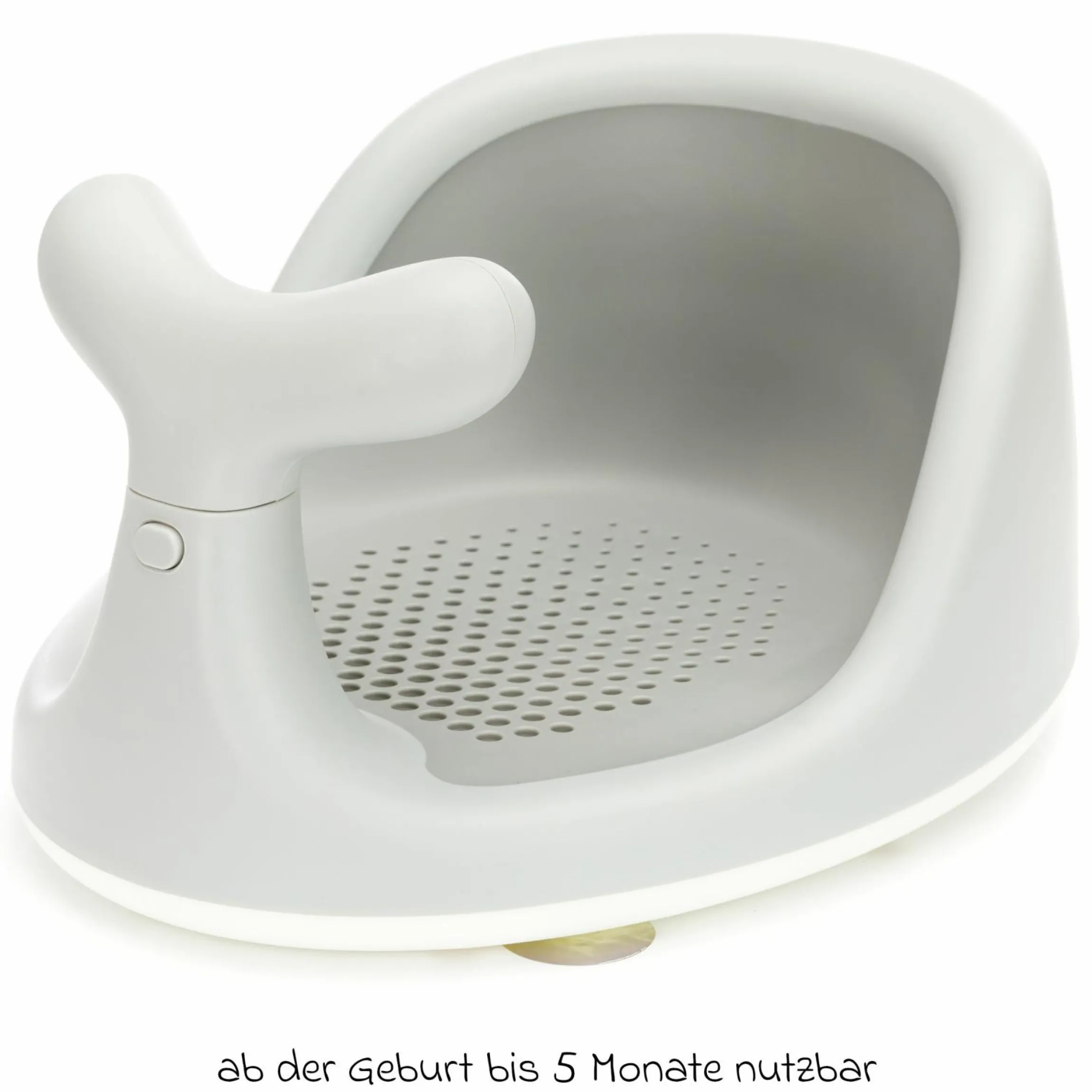 Badewannensitz Wal in ergonomischem Design mit rutschfesten Saugnäpfen inkl. 6er Pack Waschhandschuhe - Grau