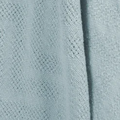 Baumwoll-Decke aus Organic Baumwolle - Strickoptik 80 x 80 cm - Lil Planet - Hellblau Sky