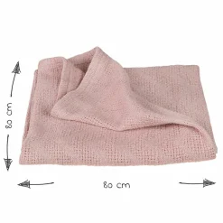 Baumwoll-Decke aus Organic Baumwolle - Strickoptik 80 x 80 cm - Lil Planet - Rosa Mauve