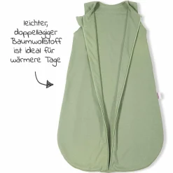 Baumwoll-Schlafsack - Interlock - Olive - Gr. 90 cm