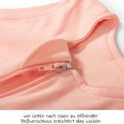Baumwoll-Schlafsack - Interlock - Apricot - Gr. 70 cm
