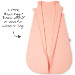 Baumwoll-Schlafsack - Interlock - Apricot - Gr. 70 cm