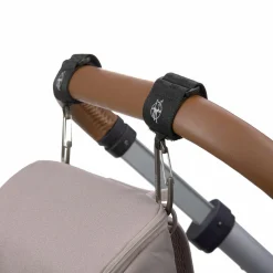 Befestigungsriemen 2er Pack Stroller Hooks für Wickeltasche - Black