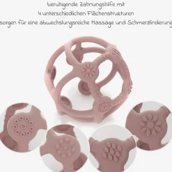 Beiß- und Greifball Bite & Play 8,6 cm - Rosa