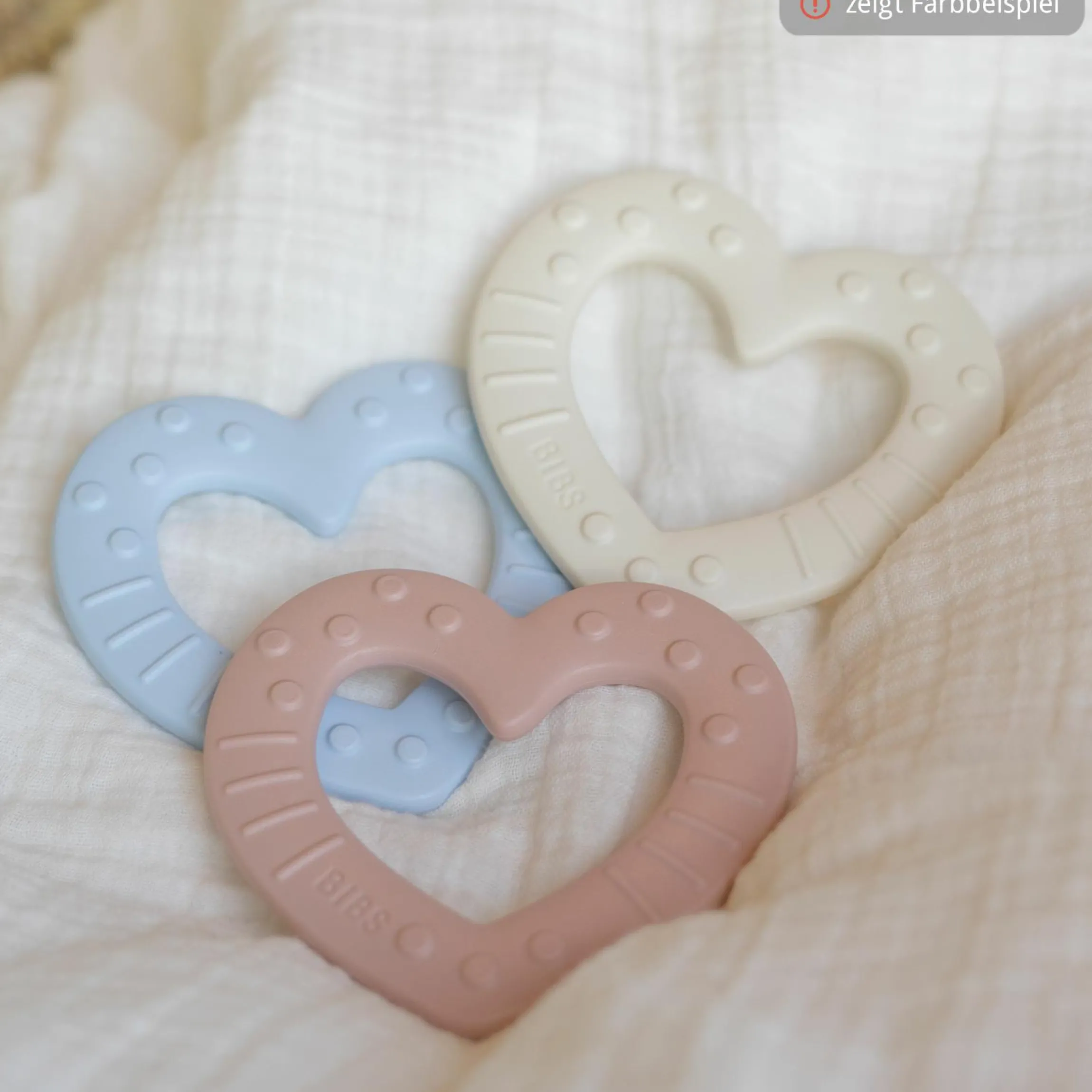 Beißring - Baby Bitie - Heart - Blush