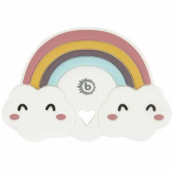 Beißring aus Silikon - Regenbogen & Wolken