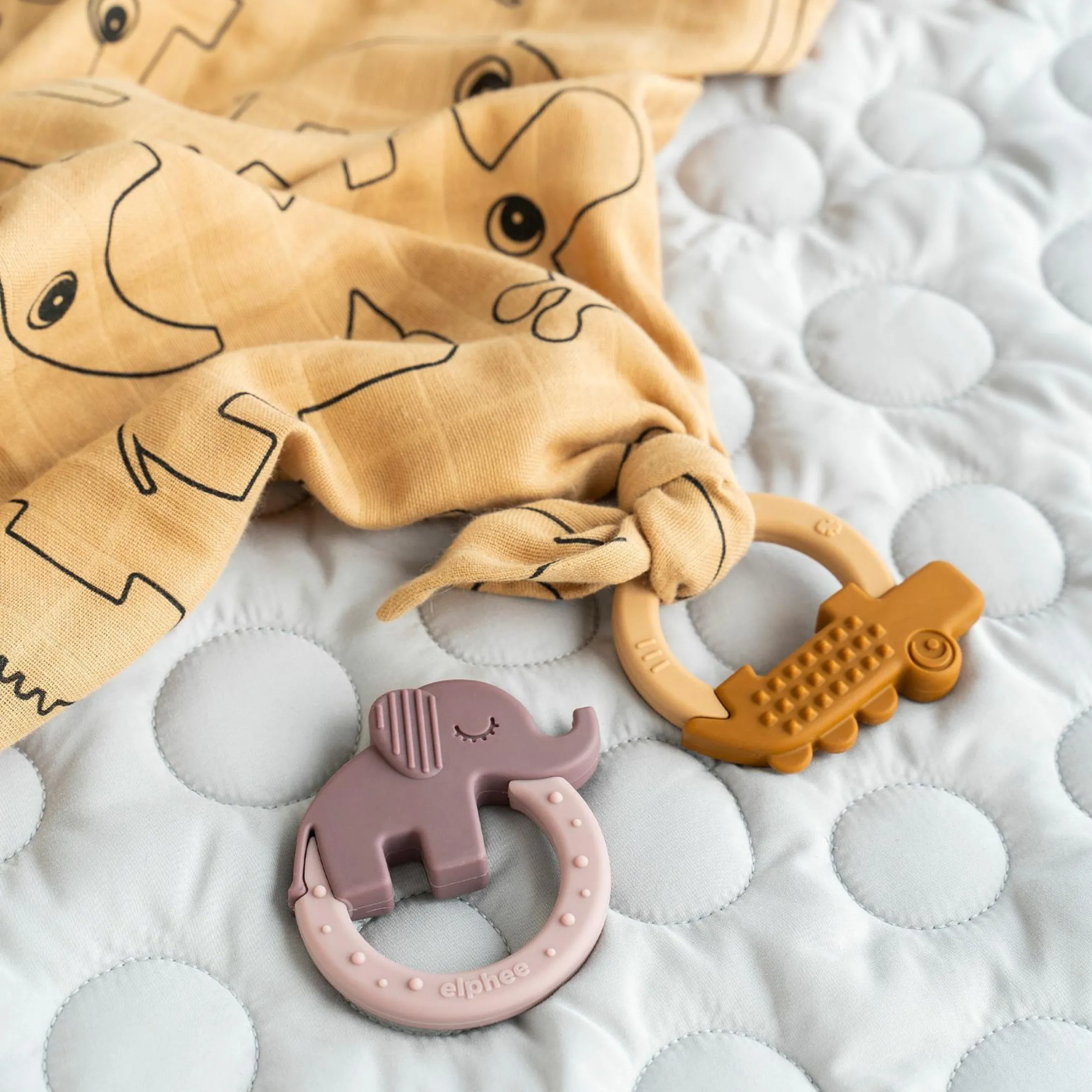 Beißring 2er Pack - Deer Friends - Mustard / Powder