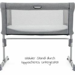 Beistell- & Reisebett Roomie inkl. Matratze & Transporttasche - Gray Flanel - Kollektion 2025