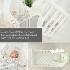 Beistellbett & Wiegen-Matratze mit Nässeschutz und vertikalen Luftkanälen - Tencel & Dry - 90 x 40 cm