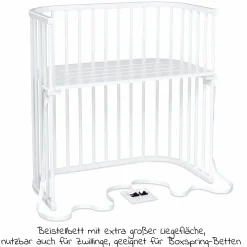 Beistellbett Boxspring - Weiß lackiert - Kollektion 2024