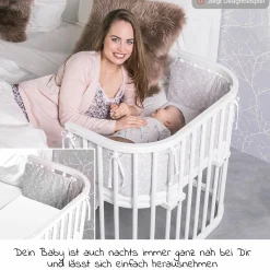 Beistellbett Boxspring - Weiß lackiert - Kollektion 2024