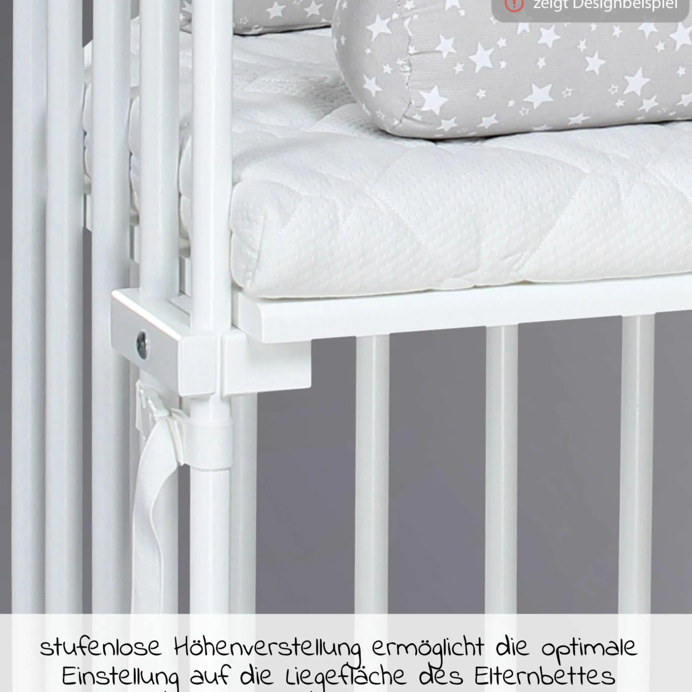 Beistellbett Boxspring - Weiß lackiert - Kollektion 2024