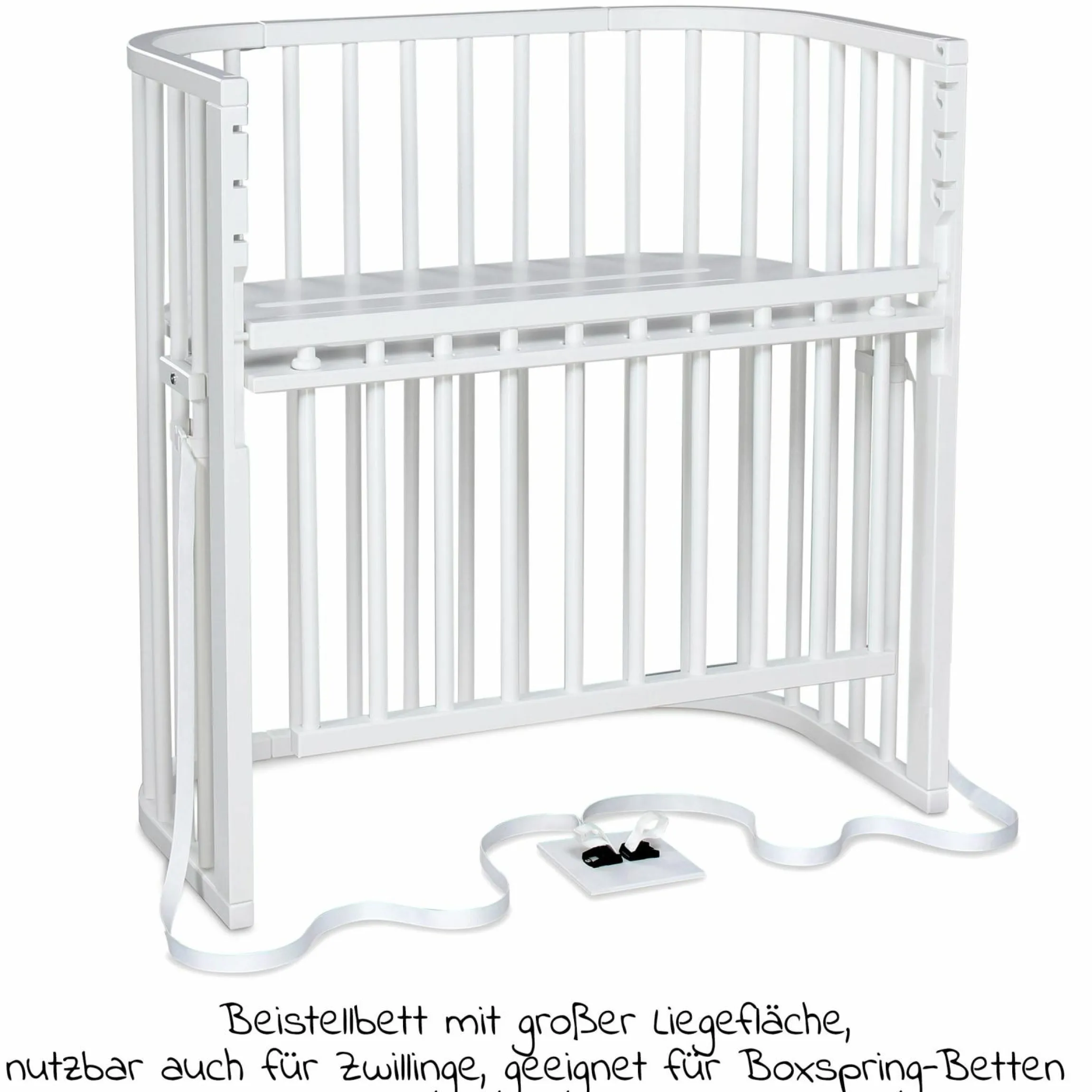Beistellbett Boxspring Comfort Plus - Weiß lackiert - Kollektion 2024