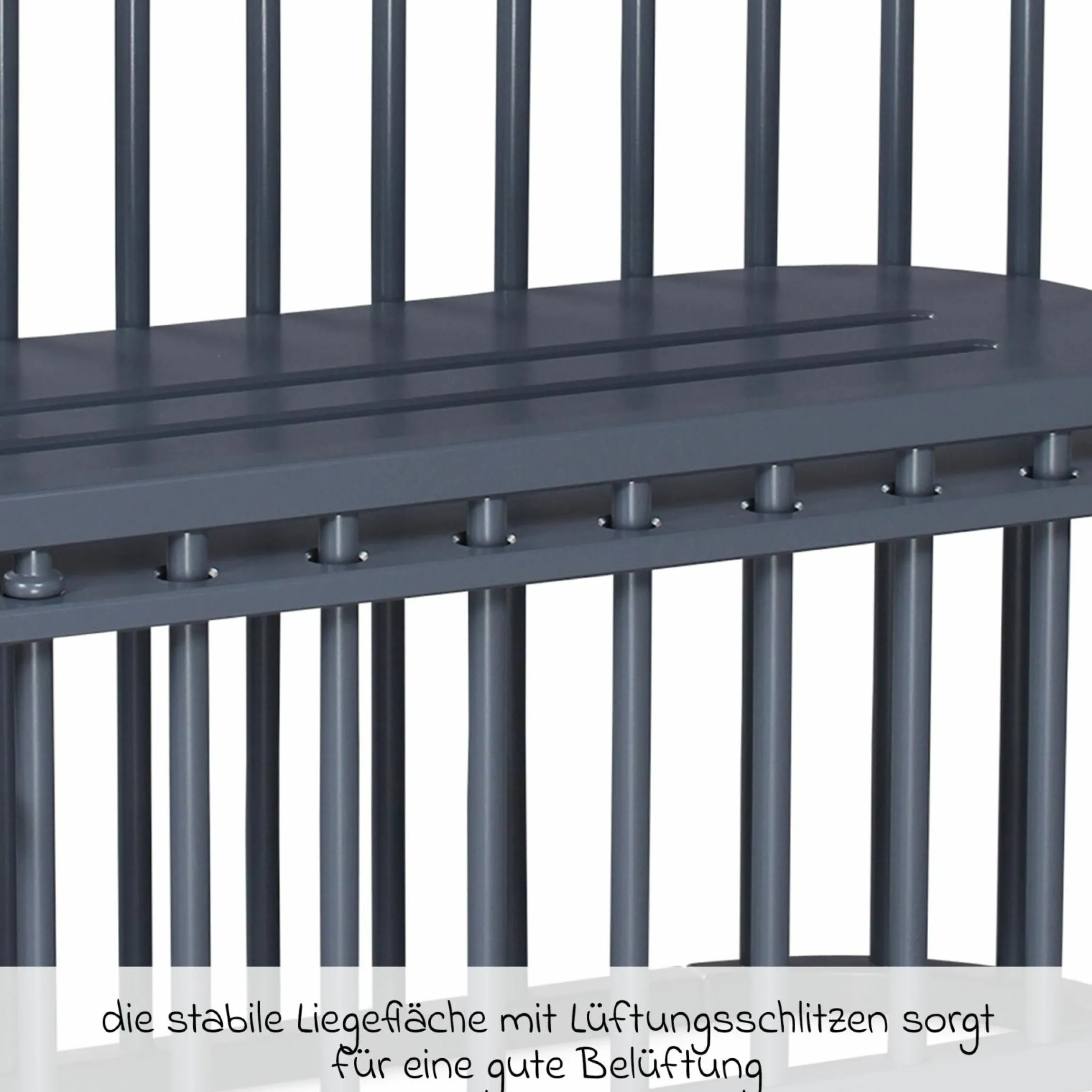 Beistellbett Boxspring Comfort Plus - Schiefergrau lackiert - Kollektion 2024