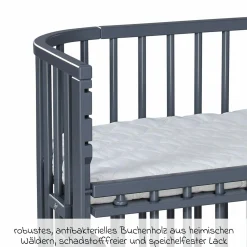 Beistellbett Boxspring Comfort Plus - Schiefergrau lackiert - Kollektion 2024