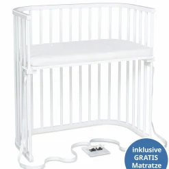 Beistellbett Boxspring inkl. Gratis Matratze Classic Soft - Weiß lackiert - Kollektion 2024