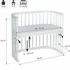 Beistellbett Boxspring inkl. Gratis Matratze Classic Soft - Weiß lackiert - Kollektion 2024