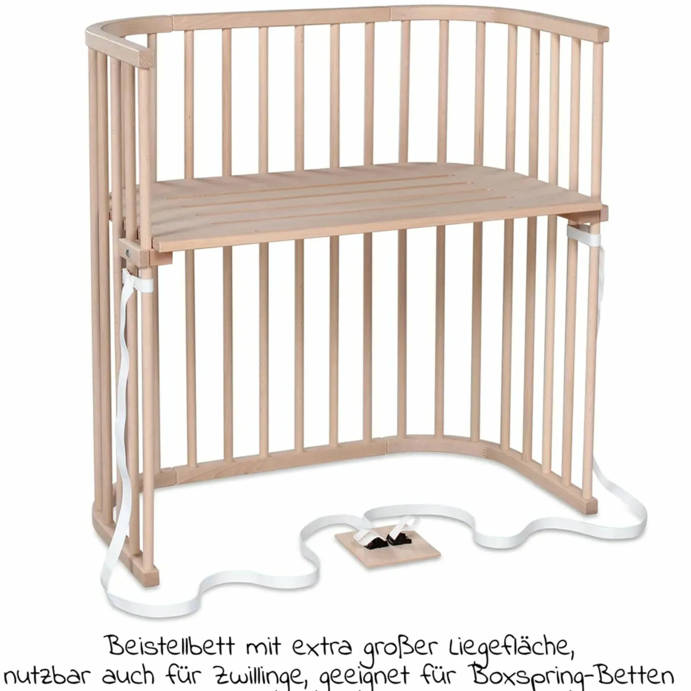 Beistellbett Boxspring inkl. Gratis Matratze Classic Soft - Natur unbehandelt - Kollektion 2024
