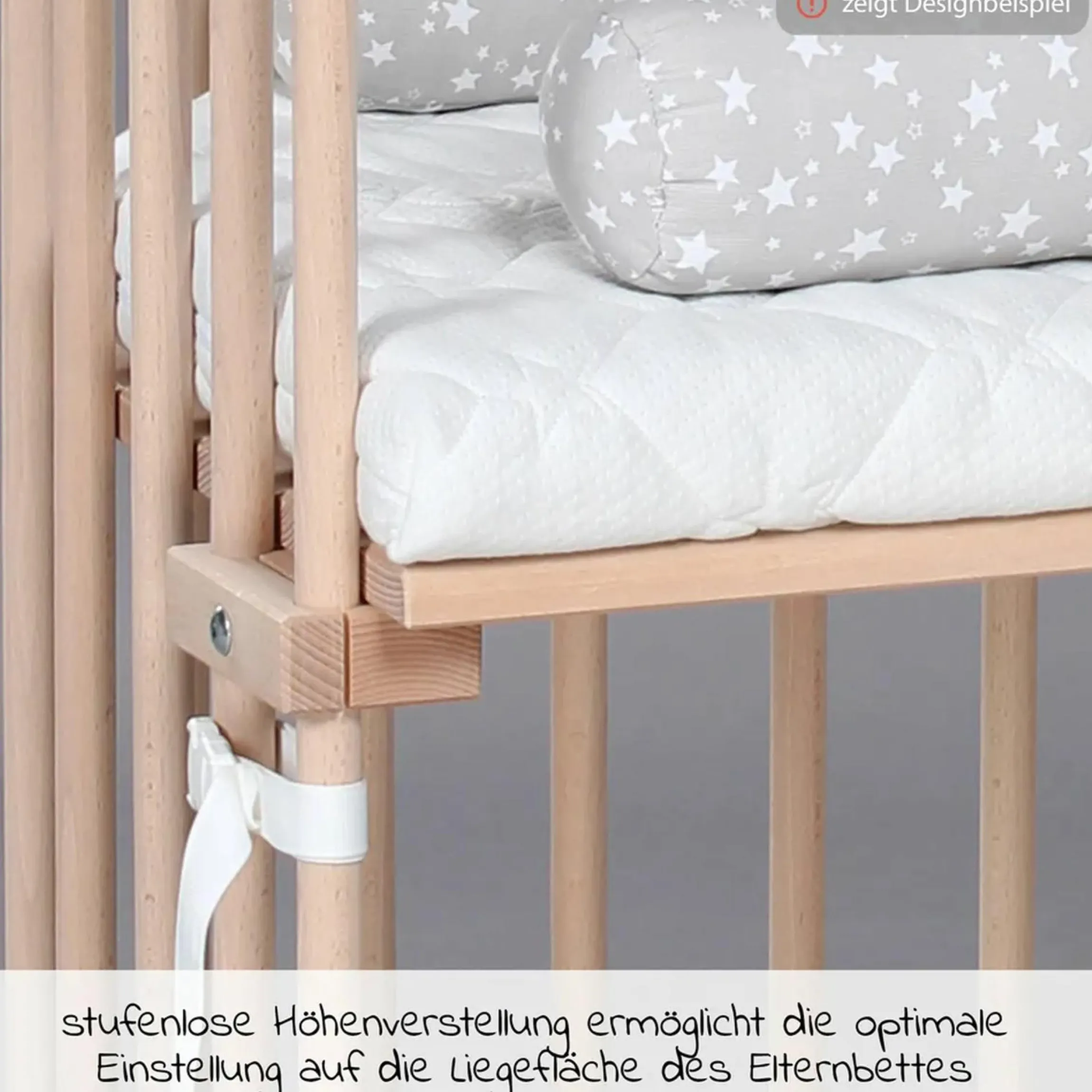 Beistellbett Boxspring inkl. Gratis Matratze Classic Soft - Natur unbehandelt - Kollektion 2024