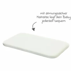 Beistellbett Crip 6-fach höhenverstellbar mit Netzstoff für optimale Luftzirkulation & 4 Rollen - Caramel