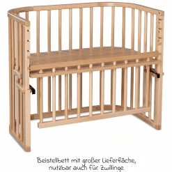 Beistellbett Maxi Comfort Plus - Natur lackiert - Kollektion 2024