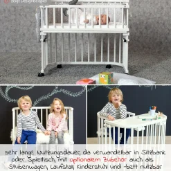 Beistellbett Maxi Comfort Plus - Weiß lackiert - Kollektion 2024