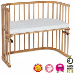 Beistellbett Maxi extra Groß - auch für Zwillinge - Kernbuche geölt - Kollektion 2024