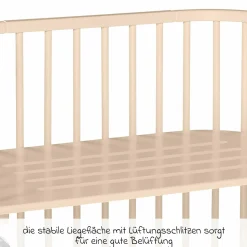 Beistellbett Maxi extra Groß - auch für Zwillinge - Beige lackiert - Kollektion 2024