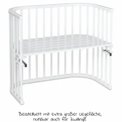 Beistellbett Maxi extra Groß - auch für Zwillinge - Weiß lackiert - Kollektion 2024