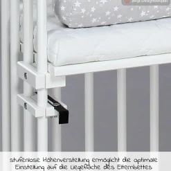 Beistellbett Maxi extra Groß - auch für Zwillinge - Weiß lackiert - Kollektion 2024