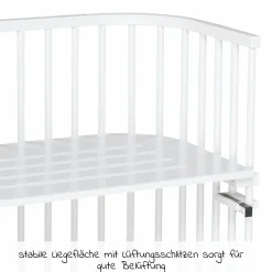 Beistellbett Maxi extra Groß - auch für Zwillinge - Weiß lackiert - Kollektion 2024
