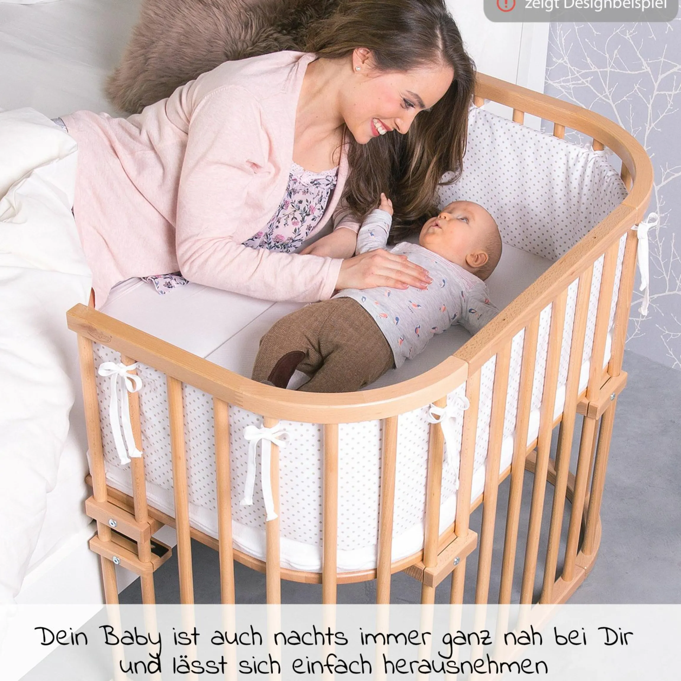 Beistellbett Maxi extra Groß - auch für Zwillinge - Natur unbehandelt - Kollektion 2024