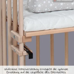 Beistellbett Maxi extra Groß - auch für Zwillinge - Natur unbehandelt - Kollektion 2024