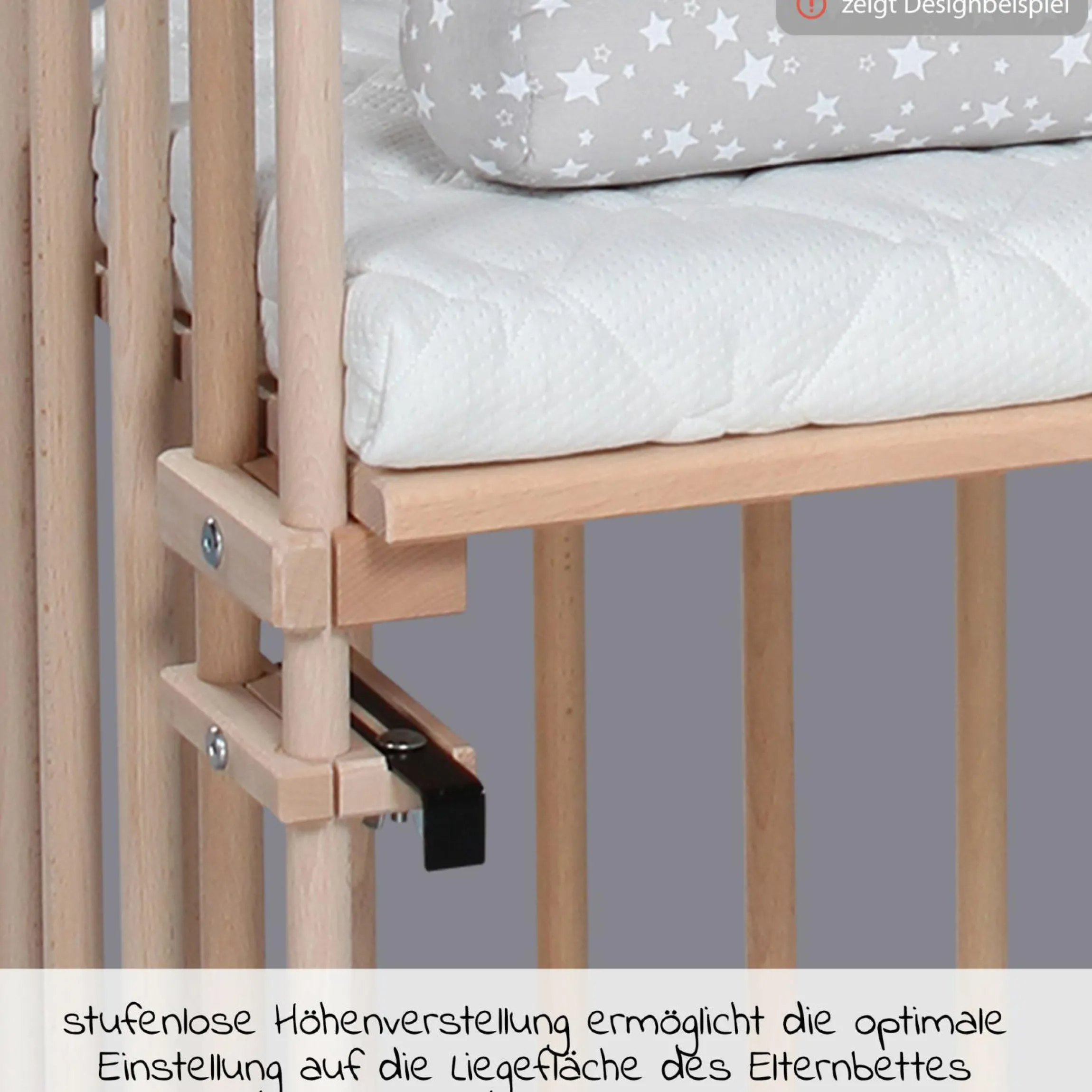 Beistellbett Maxi extra Groß - auch für Zwillinge - Natur unbehandelt - Kollektion 2024