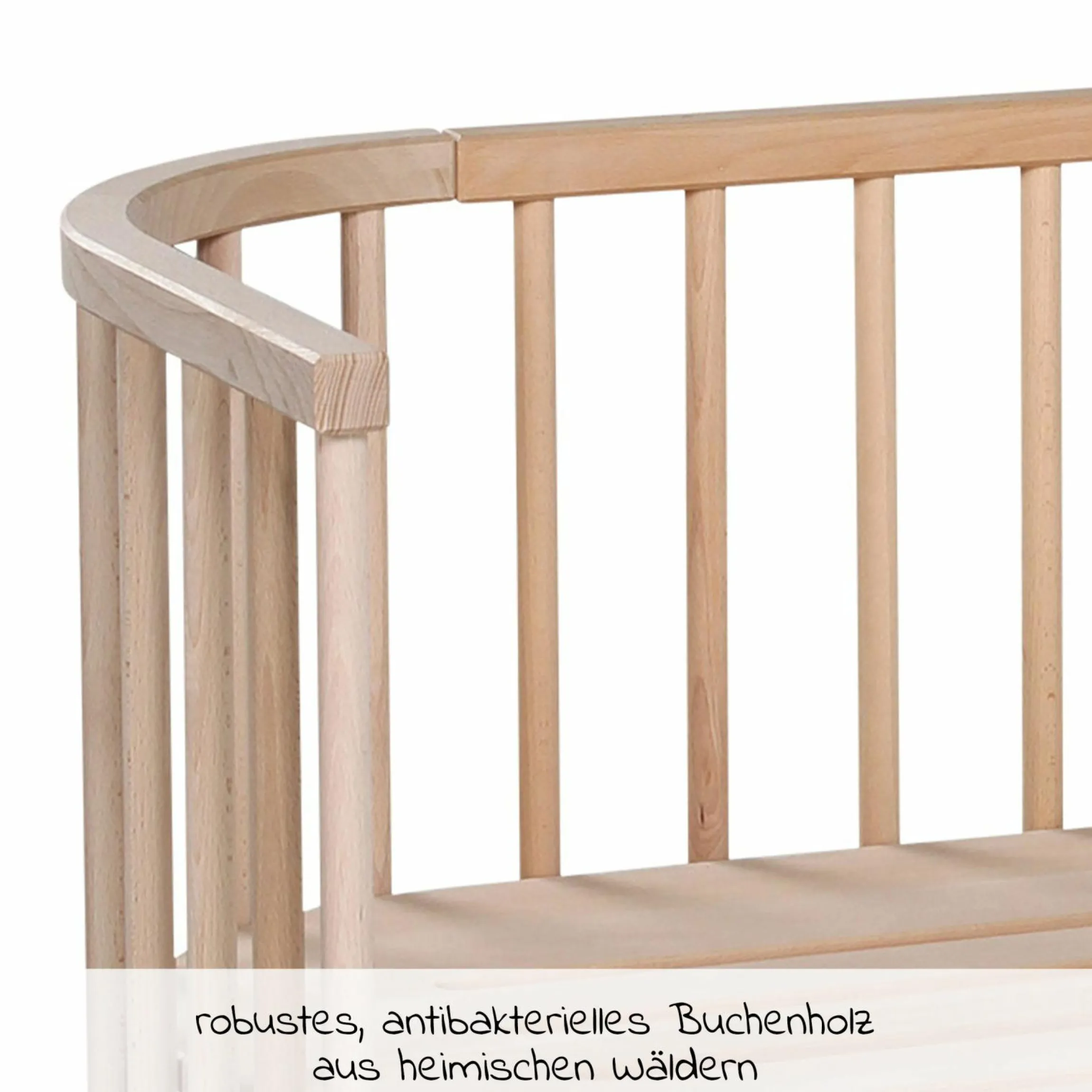Beistellbett Maxi extra Groß - auch für Zwillinge - Natur unbehandelt - Kollektion 2024