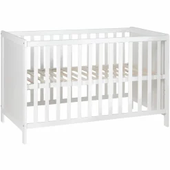 Beistellbett mit safe asleep Matratze, 6-fach höhenverstellbarem Lattenrost & 5 Schlupfsprossen 60 x 120 cm - Universal - Weiß