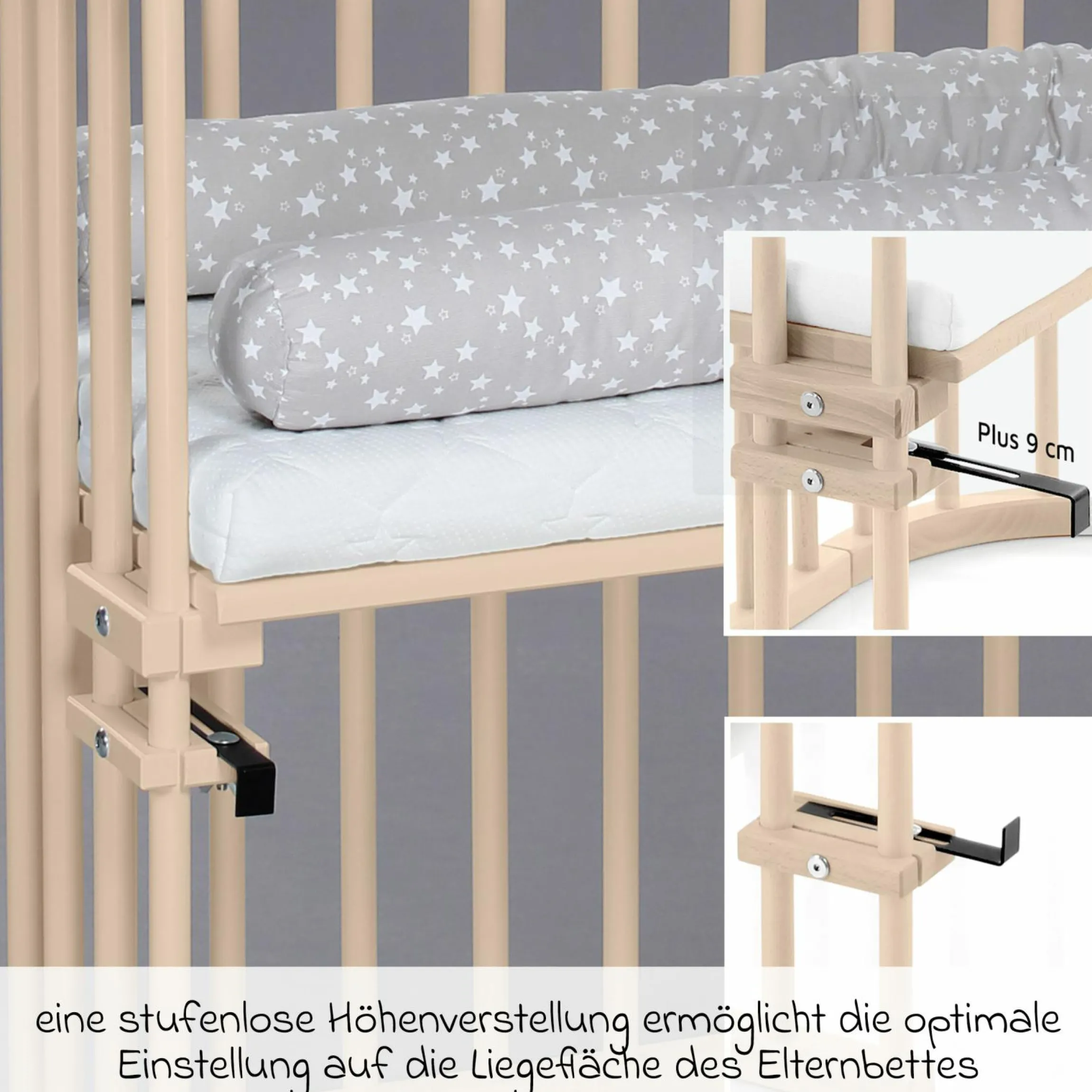 Beistellbett Original - Beige lackiert - Kollektion 2024