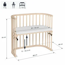 Beistellbett Original - Beige lackiert - Kollektion 2024