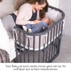 Beistellbett Original - Schiefergrau lackiert - Kollektion 2024