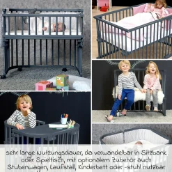 Beistellbett Original - Schiefergrau lackiert - Kollektion 2024