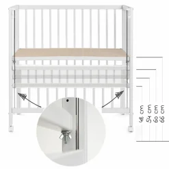 Beistellbett Premium Vario 2in1 - (auch für Boxspringbetten) - Weiß