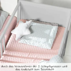 Beistellbett und Kinderbett Hamburg 60 x 120 cm - Taupe