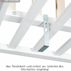 Beistellbett und Kinderbett Hamburg 60 x 120 cm - Taupe