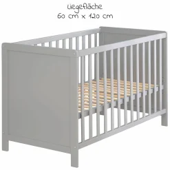 Beistellbett und Kinderbett Hamburg 60 x 120 cm - Taupe